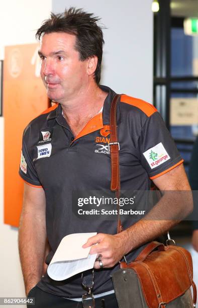 Wayne Campbell, Football Manager of the Giant arrives to attend the AFL Draft Period at Etihad Stadium on October 19, 2017 in Melbourne, Australia.