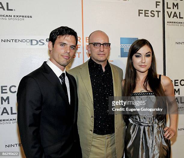 Christopher Santos, Steven Soderbergh and Sasha Grey attend the premiere of "The Girlfriend Experience" during the 8th Annual Tribeca Film Festival...