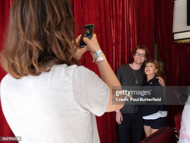 Actor Kimmy Robertson poses and talks with fans and patrons at Showtime's "Twin Peaks" Double R Diner Pop-Up on Melrose Avenue on October 18, 2017 in...