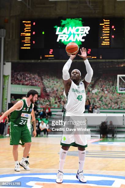 Johan Passave Ducteil of Nanterre during the Basketball Champions League match between Nanterre 92 and Sidigas Avellino on October 18, 2017 in...