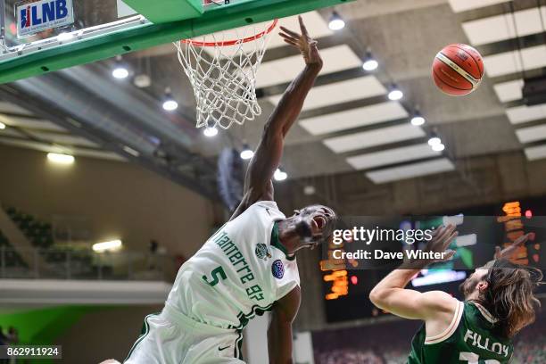 Lahaou Konate of Nanterre during the Basketball Champions League match between Nanterre 92 and Sidigas Avellino on October 18, 2017 in Nanterre,...