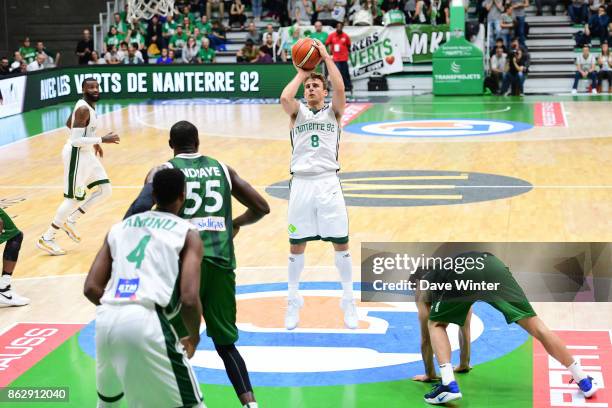 Heiko Schaffartzik of Nanterre during the Basketball Champions League match between Nanterre 92 and Sidigas Avellino on October 18, 2017 in Nanterre,...