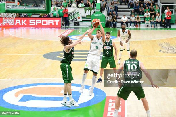 Heiko Schaffartzik of Nanterre during the Basketball Champions League match between Nanterre 92 and Sidigas Avellino on October 18, 2017 in Nanterre,...