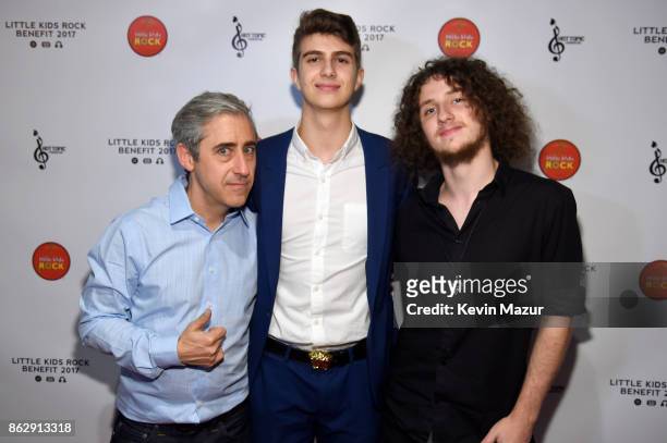 Founder and Executive Director of Little Kids Rock Dave Wish poses with guests during the Little Kids Rock Benefit 2017 at PlayStation Theater on...