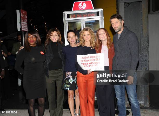 Shenee Johnson, Gina L. Gershon, Cynthia Rowley, Kyra Sedgwick, Julianne Moore and Bart Freundlich attends #RejectTheNRA Campaign Launch the at The...