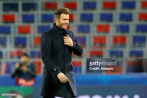 Raphael Wicky head coach of FC Basel is seen during the UEFA Champions League Group A soccer match between CSKA Moscow and Basel at VEB Arena in...