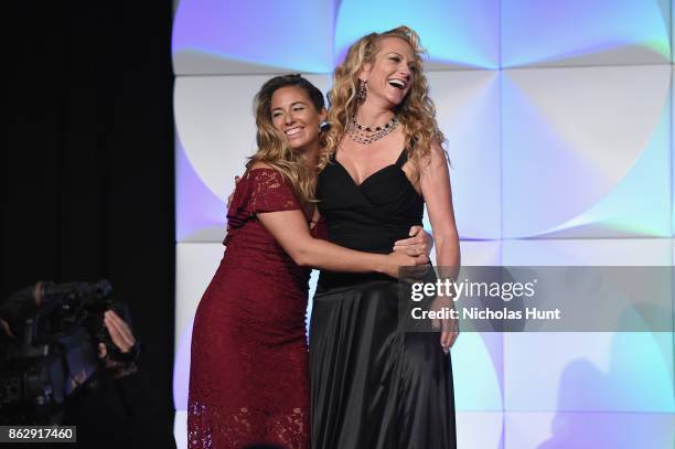 Cyclist Denise Mueller and Race Car Drivers Shea Holbrook attend the The Women's Sports Foundation's 38th Annual Salute To Women in Sports Awards...