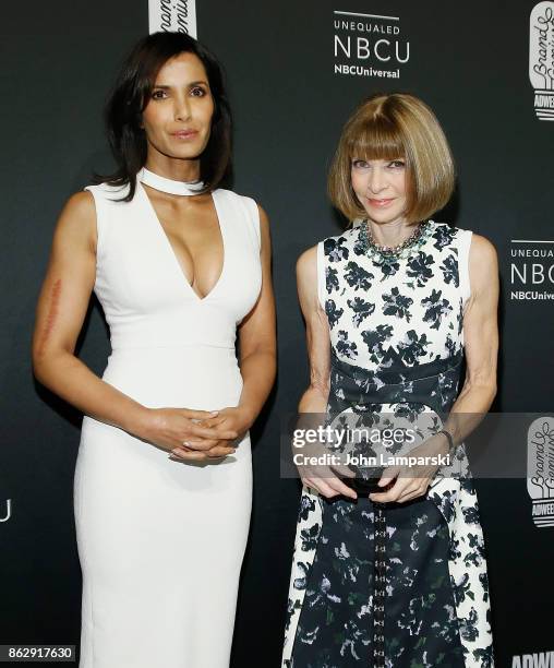 Padma Lakshmi and American Vogue Editor-in-Chief, Dame Anna Wintour attends 28th Annual Adweek Brand Genius Gala at Cipriani 25 Broadway on October...