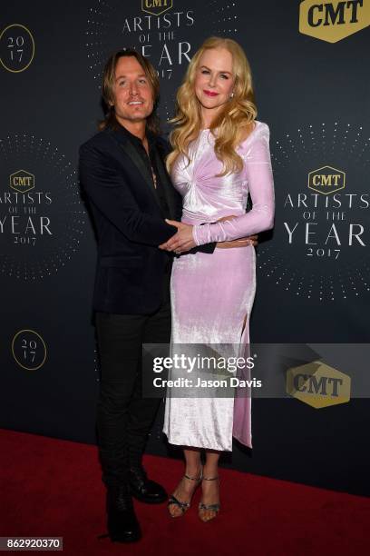 Recording Artist Keith Urban and Actress Nicole Kidman arrive at the 2017 CMT Artists Of The Year Awards Show at Schermerhorn Symphony Center on...