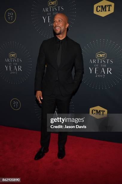 Recording Artist Common arrives at the 2017 CMT Artists Of The Year Awards Show at Schermerhorn Symphony Center on October 18, 2017 in Nashville,...