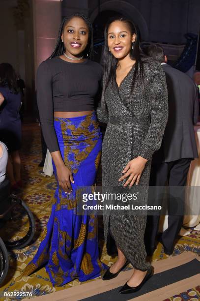 Basketball player Chiney Ogwumike and Maya Moore attend The Women's Sports Foundation's 38th Annual Salute To Women in Sports Awards Gala on October...