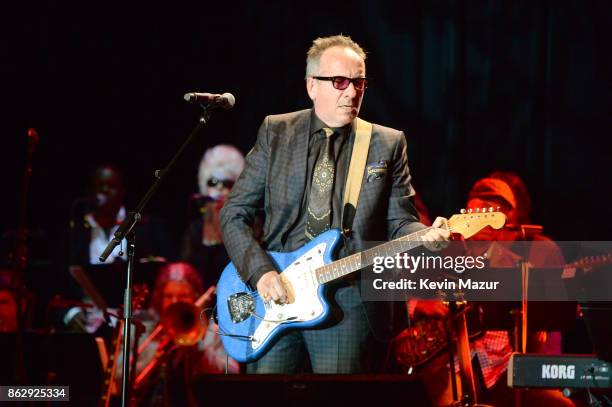 Elvis Costello performs onstage during the Little Kids Rock Benefit 2017 at PlayStation Theater on October 18, 2017 in New York City.