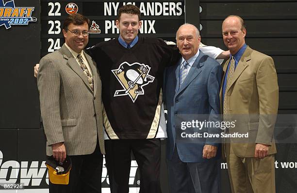 The Pittsburgh Penguins Head Scout Greg Malone, fifth overall draft pick Ryan Whitney, Assistant General Manager Ed Johnston and Executive Vice...
