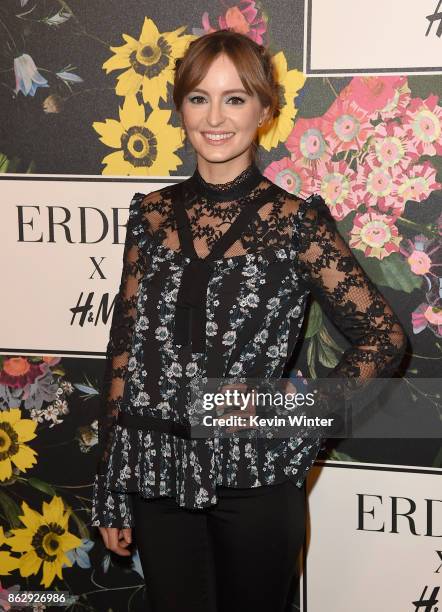 Ahna O'Reilly at H&M x ERDEM Runway Show & Party at The Ebell Club of Los Angeles on October 18, 2017 in Los Angeles, California.