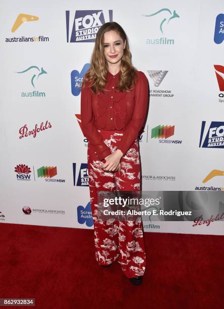 Ashleigh Cummings attends the 6th Annual Australians in Film Award & Benefit Dinner at NeueHouse Hollywood on October 18, 2017 in Los Angeles,...