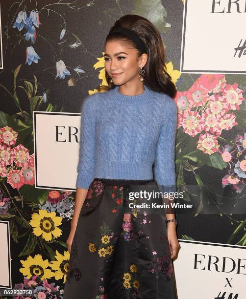 Zendaya at H&M x ERDEM Runway Show & Party at The Ebell Club of Los Angeles on October 18, 2017 in Los Angeles, California.