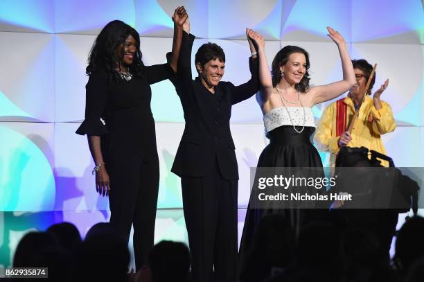 Benita Fitzgerald Mosley, Ilana Kloss and Sarah Hughes attend The Women's Sports Foundation's 38th Annual Salute To Women in Sports Awards Gala on...