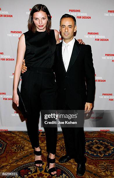 Vogue editor Kathryn Neale Shaffer and Calvin Klein's creative director Francisco Costa attend the 2009 Parsons Fashion benefit at Cipriani Wall...