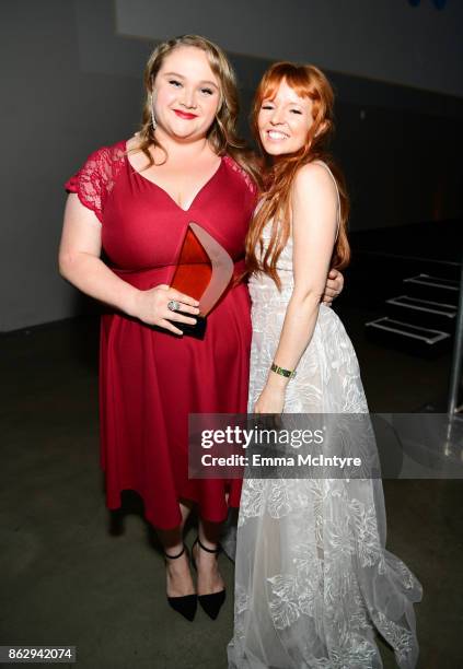 Danielle Macdonald and Stef Dawson attend the 6th Annual Australians in Film Award & Benefit Dinner at NeueHouse Hollywood on October 18, 2017 in Los...