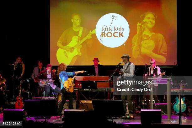 Bonnie Raitt performs onstage during the Little Kids Rock Benefit 2017 at PlayStation Theater on October 18, 2017 in New York City.