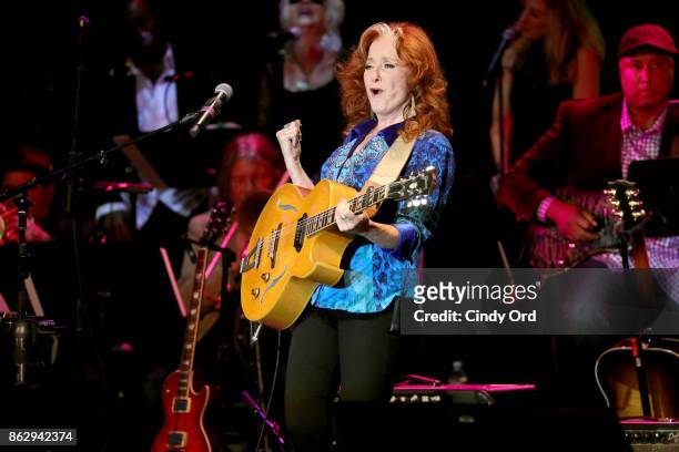 Bonnie Raitt performs onstage during the Little Kids Rock Benefit 2017 at PlayStation Theater on October 18, 2017 in New York City.