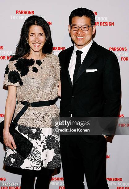 Stylist Amanda Ross and Designer Peter Som attend the 2009 Parsons Fashion benefit at Cipriani Wall Street on April 29, 2009 in New York City.