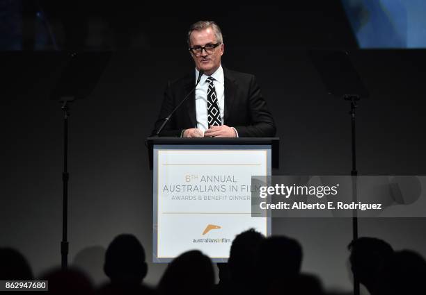 Luke Davies attends the 6th Annual Australians in Film Award & Benefit Dinner at NeueHouse Hollywood on October 18, 2017 in Los Angeles, California.