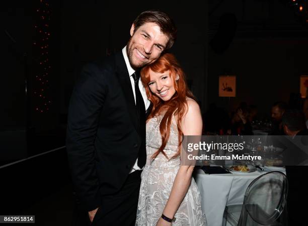 Liam McIntyre and Stef Dawson attend the 6th Annual Australians in Film Award & Benefit Dinner at NeueHouse Hollywood on October 18, 2017 in Los...