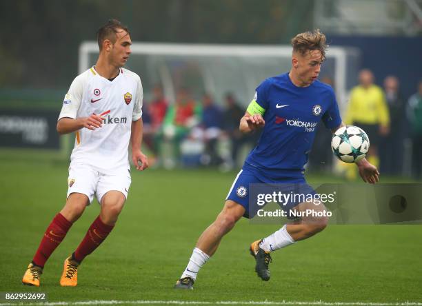Luke McCormick of Chelsea Under 19s during UEFA Youth League match between Chelsea Under 19s against AS Roma Under 19s at Cobham Training Ground...