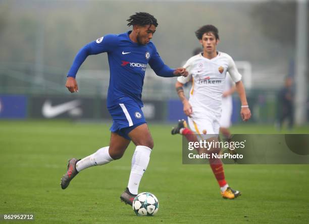 Reece James of Chelsea Under 19s during UEFA Youth League match between Chelsea Under 19s against AS Roma Under 19s at Cobham Training Ground Cobham...