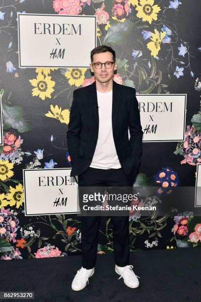 Erdem Moralioglu at H&M x ERDEM Runway Show & Party at The Ebell Club of Los Angeles on October 18, 2017 in Los Angeles, California.