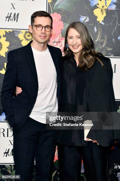 Erdem Moralioglu and Ann-Sofie Johansson at H&M x ERDEM Runway Show & Party at The Ebell Club of Los Angeles on October 18, 2017 in Los Angeles,...