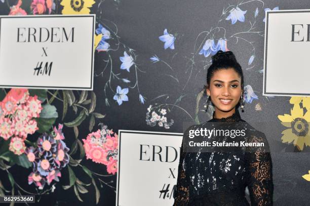 Imaan Hammam at H&M x ERDEM Runway Show & Party at The Ebell Club of Los Angeles on October 18, 2017 in Los Angeles, California.