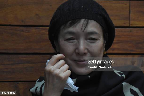 Japanese actress Kaori Momoi attending a press conference to promote the film 'The Room' and speak about of the Discrimination at Memory and...