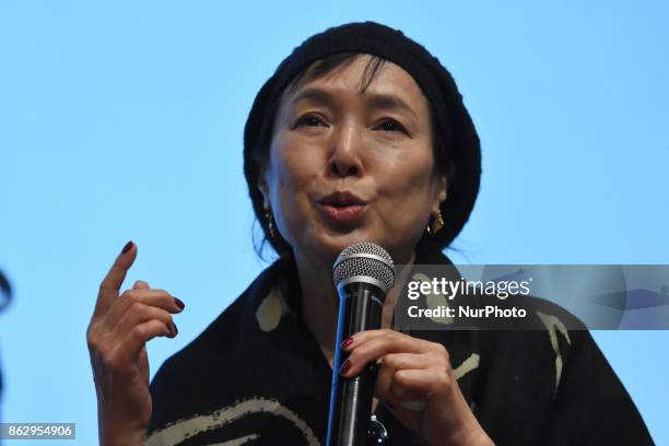 Japanese actress Kaori Momoi attending a press conference to promote the film 'The Room' and speak about of the Discrimination at Memory and...