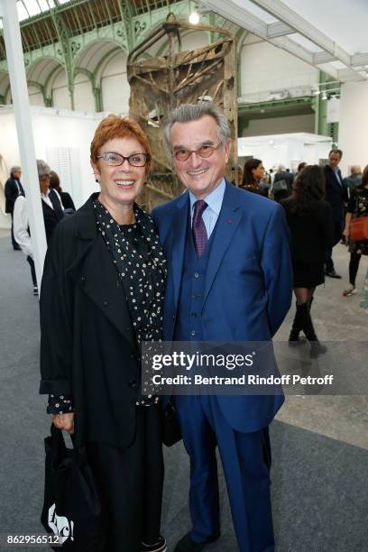 Brigitte Lefevre and George-Francois Hirsch attend the FIAC 2017 - International Contemporary Art Fair : Press Preview at Le Grand Palais on October...