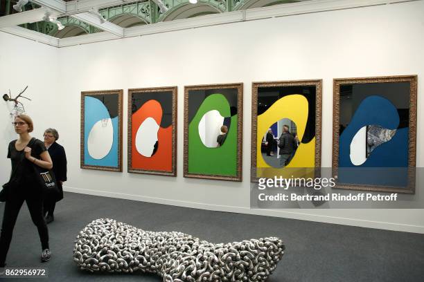 View of the work of artist Michelangelo Pistoletto during the FIAC 2017 - International Contemporary Art Fair : Press Preview at Le Grand Palais on...
