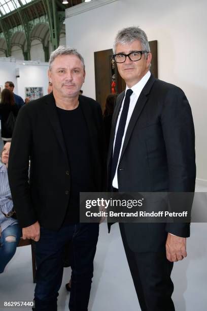 Owner of 'Zadig et Voltaire' Thierry Gillier and Jay Jopling attend the FIAC 2017 - International Contemporary Art Fair : Press Preview at Le Grand...