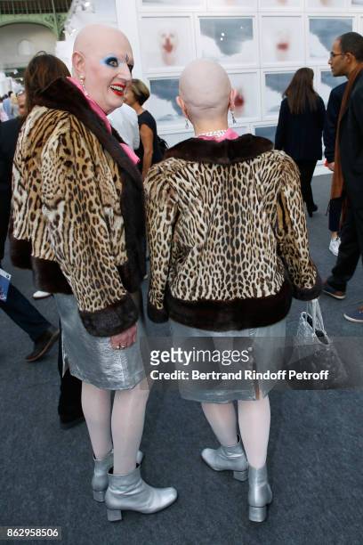 Eva & Adele attend the FIAC 2017 - International Contemporary Art Fair : Press Preview at Le Grand Palais on October 18, 2017 in Paris, France.