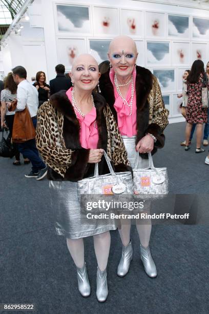 Eva & Adele attend the FIAC 2017 - International Contemporary Art Fair : Press Preview at Le Grand Palais on October 18, 2017 in Paris, France.