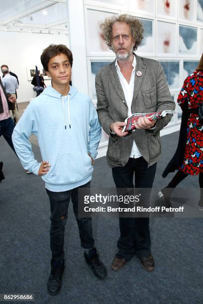 Editor of "Technikart", Fabrice de Rohan-Chabot and his son Aelig attend the FIAC 2017 - International Contemporary Art Fair : Press Preview at Le...