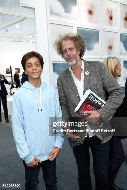 Editor of "Technikart", Fabrice de Rohan-Chabot and his son Aelig attend the FIAC 2017 - International Contemporary Art Fair : Press Preview at Le...