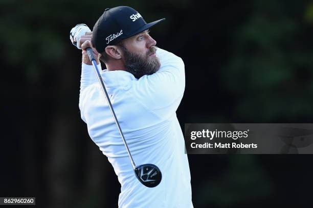 Graham Delaet of Canada hits his tee shot on the 1st hole during the first round of the CJ Cup at Nine Bridges on October 19, 2017 in Jeju, South...
