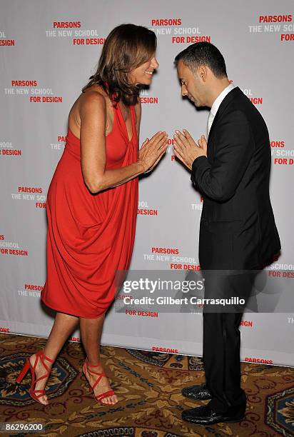 Designer Donna Karan and Calvin Klein's creative director Francisco Costa attend the Parsons the New School for Design 2009 Fashion Benefit at...