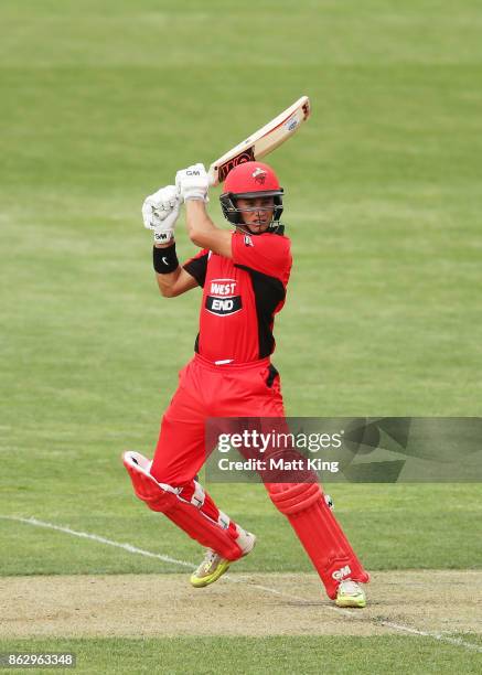 Jake Weatherald of the Redbacks bats during the JLT One Day Cup match between South Australia and Victoria at Blundstone Arena on October 19, 2017 in...