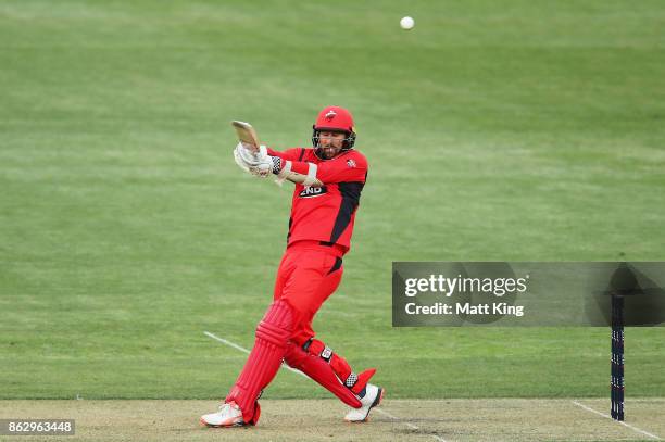 Tom Cooper of the Redbacks bats during the JLT One Day Cup match between South Australia and Victoria at Blundstone Arena on October 19, 2017 in...