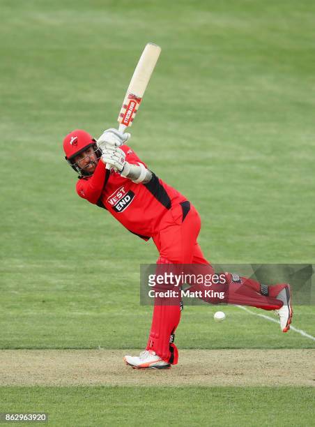 Tom Cooper of the Redbacks bats during the JLT One Day Cup match between South Australia and Victoria at Blundstone Arena on October 19, 2017 in...