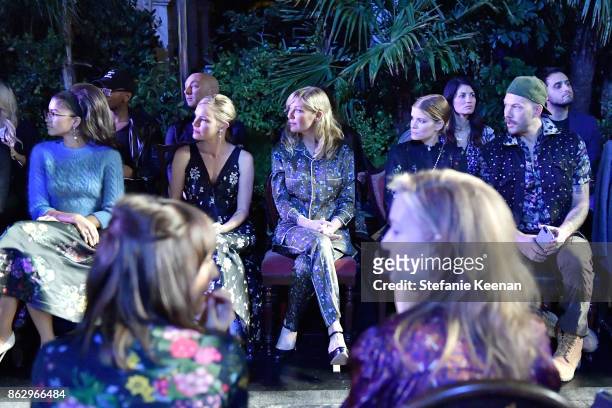 Zendaya, Kate Bosworth, Kirsten Dunst, Kate Mara and Johnny Wujekat at H&M x ERDEM Runway Show & Party at The Ebell Club of Los Angeles on October...