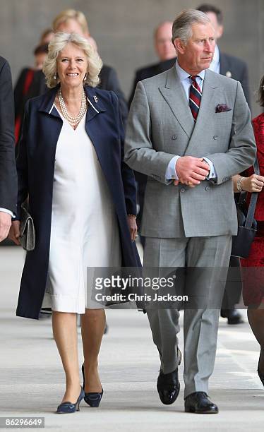 Camilla, Duchess of Cornwall and Prince Charles, Prince of wales arrive at the New Museum on April 30, 2009 in Berlin, Germany. The Prince of Wales...