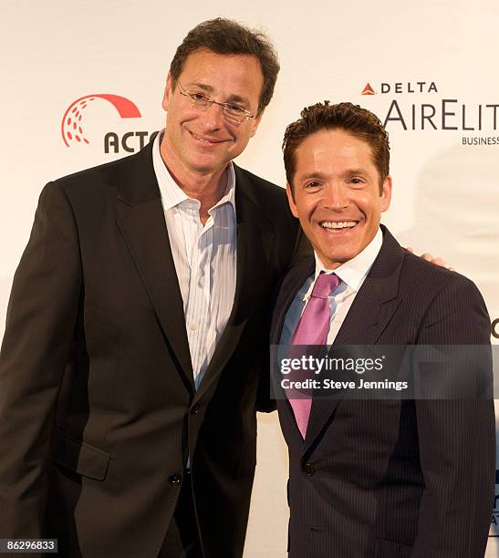 Comedian Bob Saget and Musician Dave Koz attend The Scleroderma Research Foundation's "Cool Comedy - Hot Cuisine" at San Francisco Palace Hotel on...